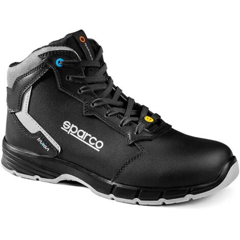 Sparco Targa-H ESD S3S SR FO, Calzado de Seguridad Unisex Adulto, Negro Gris Oscuro, 45 EU