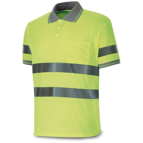 Polo amarillo fluorescente, manga corta de alta visibilidad, m (1/2)