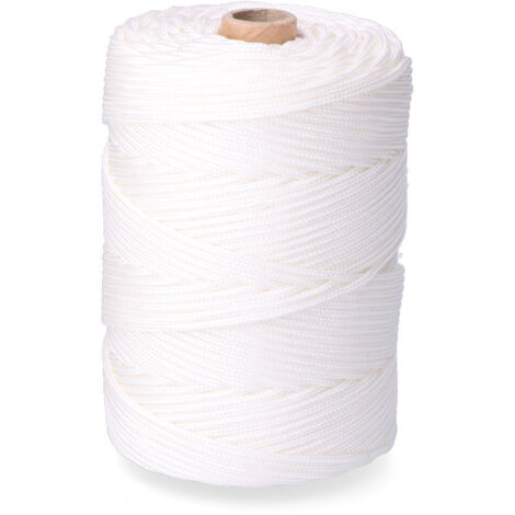 Cordón trenzado polipropileno riel blanco, calibre 3 mm x 200 m