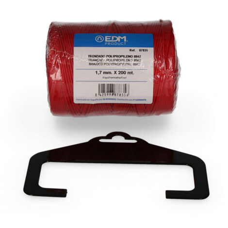 Bobina trenzada polipropileno 8842 200m rojo edm