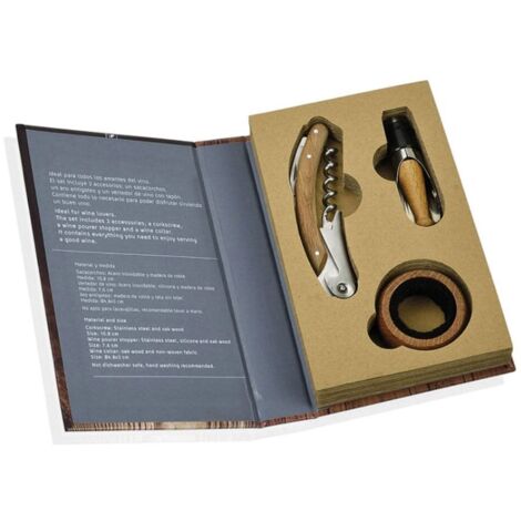 Set 3 accesorios para vino 11,5x17,5x3cm cc66178 andrea house (1/2)