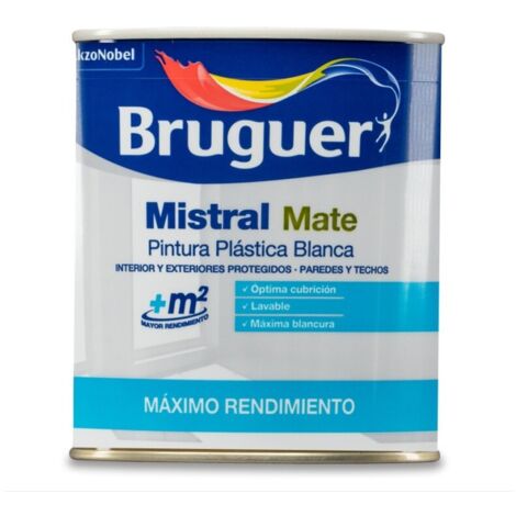 PINTURA PLASTICA BLANCA MATE MISTRAL 0,75L 5586676 BRUGUER