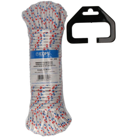 MADEJA TRENZADO NYLON 25m BLANCO PINTAS EDM