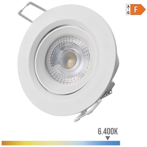DOWNLIGHT LED EMPOTRABLE REDONDO 5W 6400K LUZ FRIA COLOR BLANCO Ø9cm EDM (1/3)