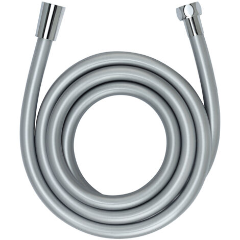 WENKO Flexo para ducha Design plata 175 cm - manguera de ducha con protección contra torsión y aprobación para agua potable, plástico, 175 cm, Plata