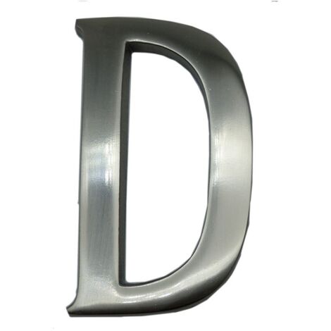 LETRA D NIQUEL MATE 10cm  FIJACIÓN INVISIBLE EDM