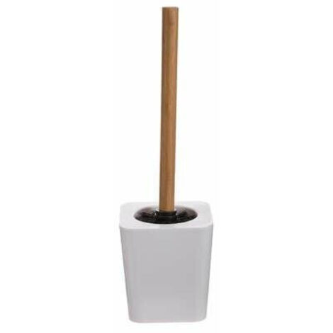 Escobillero WC Poliestireno Bambú Blanco Natureo (1/4)