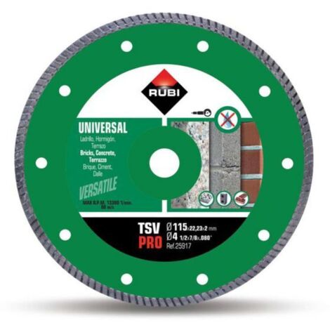Rubi 25917 Disco de Diamante general obra turbo (TSV) 115 PRO, Gris, 115 mm