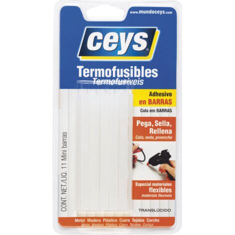 Cola Termofusible  11 Pz 08X090Mm Transparente Pega, Sella Y Rellena Ceys (1/2)