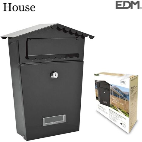 BUZON DE ACERO MODELO HOUSE NEGRO EDM