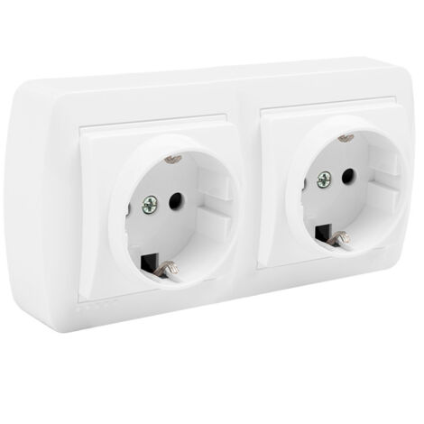 Base doble bipolar con t/tl 148x72x42mm superficie mural solera mur66u (1/5)