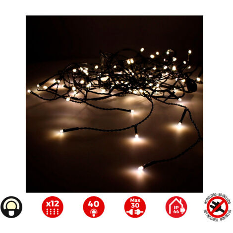 CORTINA ICICLE EASY-CONNECT 2x0,5m 12 TIRAS BLANCO CALIDO 30V (INTERIOR-EXTERIOR) EDM TOTAL 0,72W (1/2)
