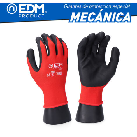 Guante industria mecánica nylon/lycra recubierto de nitrilo apto pantalla táctil talla 7 edm (1/4)