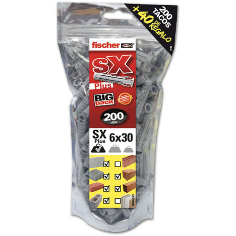 Taco Plástico 6x30mm Uso Exterior 240Unid Fischer