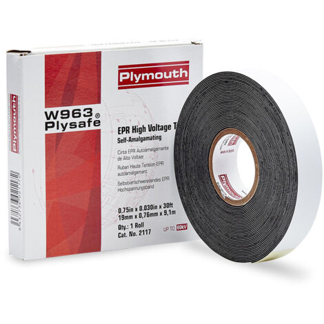 Cinta aislante caucho epr negra autosoldable vulcanizable 9,1 m x 19 mm x 0,76 mm (1/2)