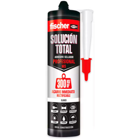Fischer - Adhesivo Sellador MS Profesional 300kg - Marrón 290ml  Silicona Marrón Pintable para Juntas, Ventanas y Bañeras  Resistente al Agua y Temperaturas Extremas