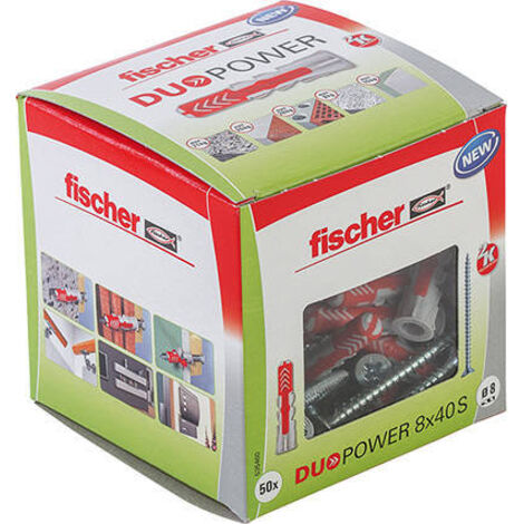 Taco fischer duopower ø8x40mm s+tornillo ø5x55mm caja 50 unid.