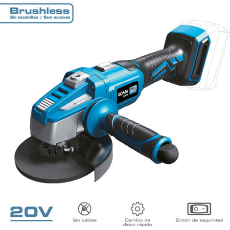 AMOLADORA 20V BRUSHLESS (SIN BATERÍA NI CARGADOR) Ø125mm 37,5x12cm KOMA TOOLS PRO SERIES BATTERY (1/5)