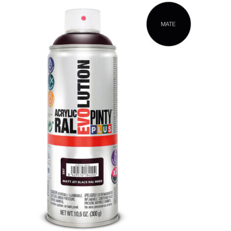 PINTURA EN SPRAY PINTYPLUS EVOLUTION 520cc RAL 9005 NEGRO INTENSO MATE