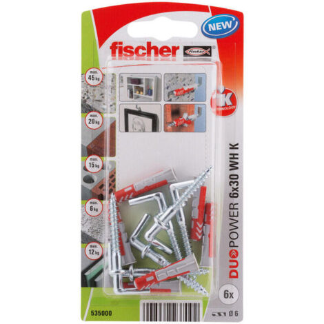 Tacos con Alcayatas FISCHER DuoPower Ø6x30mm - Blíster 6 unidades 535000