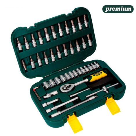 Juego 45 pcs de bocallaves y accesorios de 1/4 cromo vanadio ek402 mota (1/2)