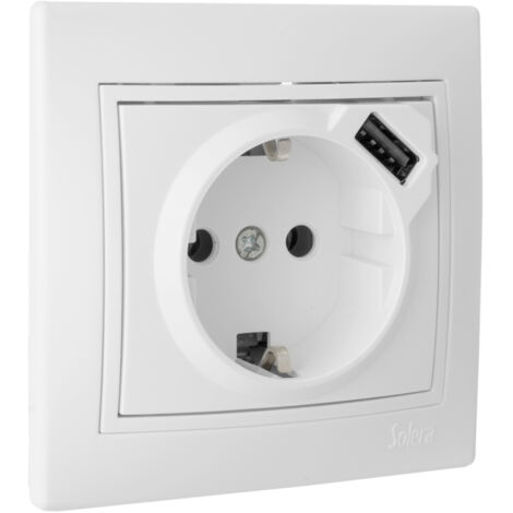 Base bipolar con t/tl 16a 250v usb 16a serie europa solera erp60usb-u