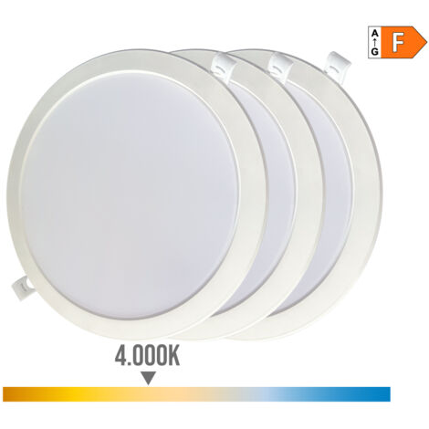 Pack 3 downlights led 18w, luz día 4000k (1/4)