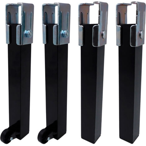 JUEGO DE 4 PATAS DE SOMIER PT25 40x30x260mm CON RUERDA, NEGRO 96405 MICEL