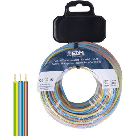 Carrete cablecillo trenzado h07z1-k 3 g 2,50 mm² 3 colores, 20 m (1/2)
