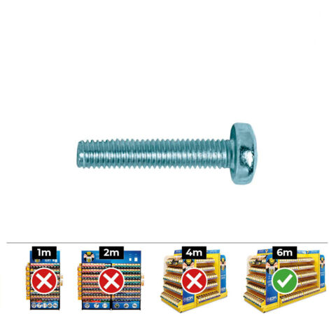 Caja 250 unid. tornillo metrica alomado philips din/ref 7985 ø6x25mm zincado celo