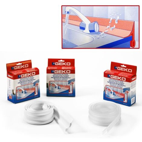 Guarnicion pvc para lavabos - fregaderos blanco 130cm (1/2)