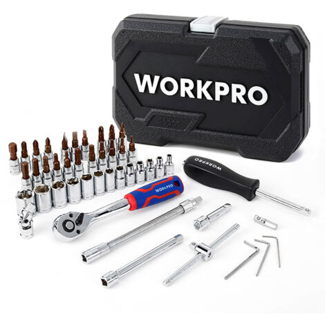 Juego de 46 llaves vaso de 1/4 dr workpro (1/5)