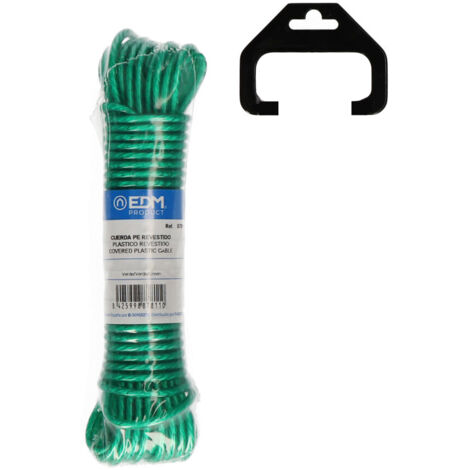 MADEJA PLASTICO REVESTIDO PVC TENDEDERO 10M VERDE EDM