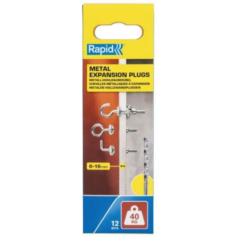 Blister 12 unidades taco de expansión metálico ø11x37 tornillo ø5 5001557 rapid
