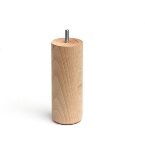 Pata de madera cilíndrica de haya en color crudo mod.447. dimensiones ø5,6x15cm rei