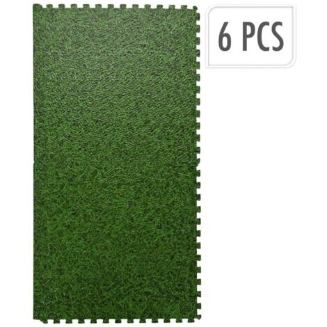 Suelo tipo puzzle de espuma eva con diseño de césped 40 x 40 x 1 cm, 6 uds