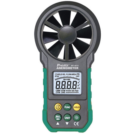Anemómetro digital para medir velocidad y volumen del aire