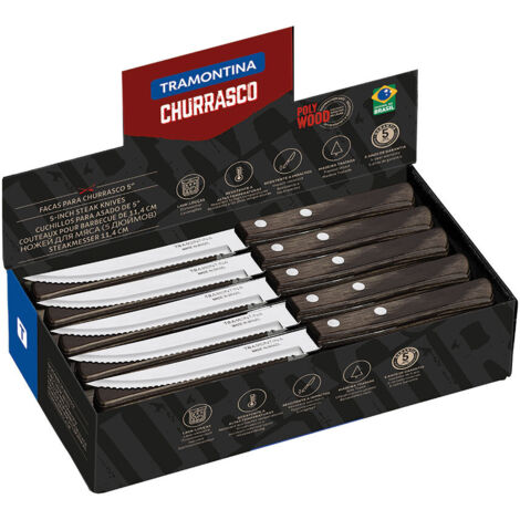Caja expositora 60 cuchillos de asado polywood castaño tramontina (1/5)