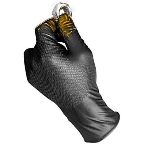 Caja 50 guantes desechables nitrilo negro sin polvo talla 8 juba