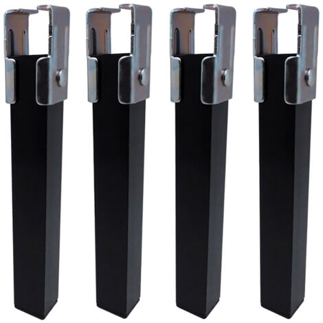 JUEGO DE 4 PATAS DE SOMIER PT25 35x35x255mm SIN RUEDA, NEGRO 96402 MICEL