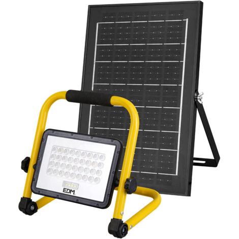 Foco solar de trabajo + panel solar 4000 lm, 6.400 k, luz fría, ip65 (1/2)