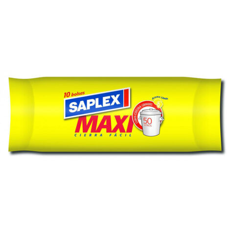 Bolsa basura maxi limon color blanco 50l 10 unid. saplex 57x70cm (1/2)