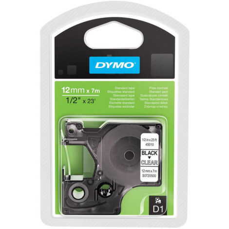 DYMO D1 Cinta entintador para etiquetadora, Cinta entintador : negro Transparente, Ancho : 12 mm