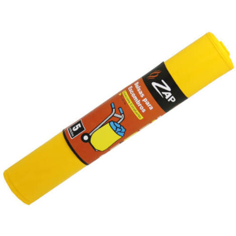 Zap Bolsas de Basura Para Escombros 80L, Amarillo - 5 unidades