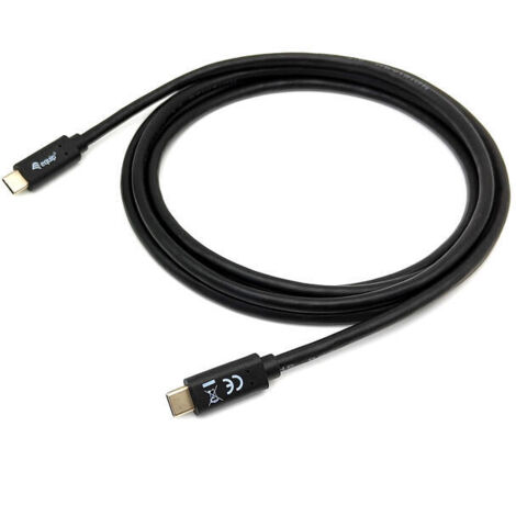 CABLE USB-C MACHO USB-C MACHO USB 3.2 1M TRANSFERENCIA 5G 3A COLOR NEGRO (1/3)