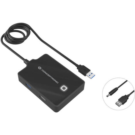 HUB USB 2.0  & 3.0 CONCEPTRONIC  HUBBIES10B 4 PUERTOS Y CABLE DE 90CM (1/3)