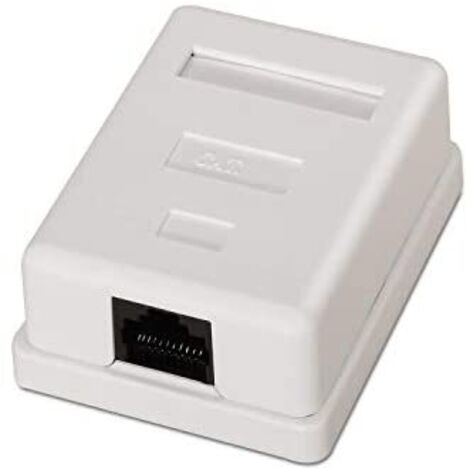 AISENS A139-0301 - Roseta de Superficie RJ45, Color Blanco (1/4)