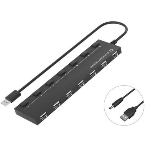 HUB USB 2.0 CONCEPTRONIC  HUBBIES08 7 PUERTOS CON INTERRUPTORES (1/2)