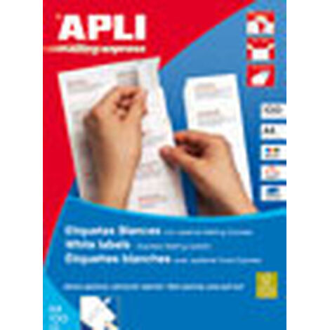 Etiquetas adhesivas Apli 1276 Blanco 100 Hojas 70 x 42,4 mm (1/5)
