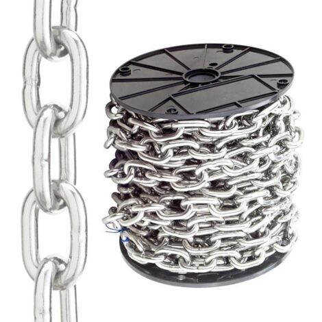 WOLFPACK LINEA PROFESIONAL cadena en rollo zincada 7 mm.(rollo 26 metros)